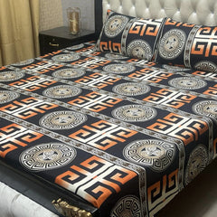 3-Piece Full Printed Cotton Bedsheet - King