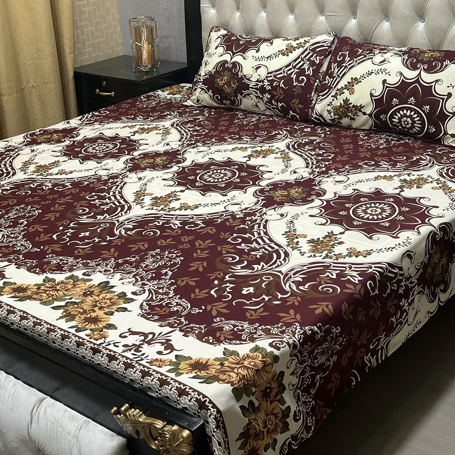 3-Piece Full Printed Cotton Bedsheet - King