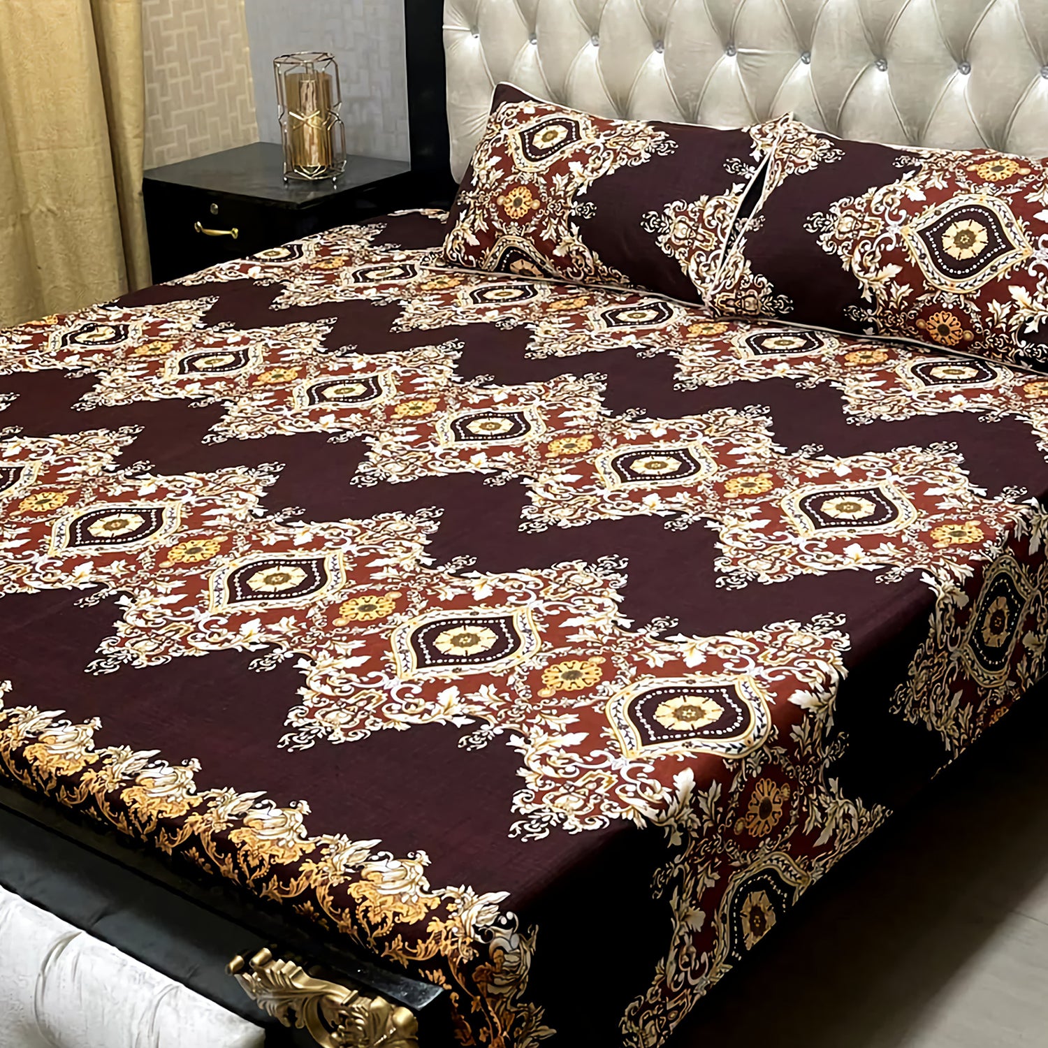 3-Piece Full Printed Cotton Bedsheet - King