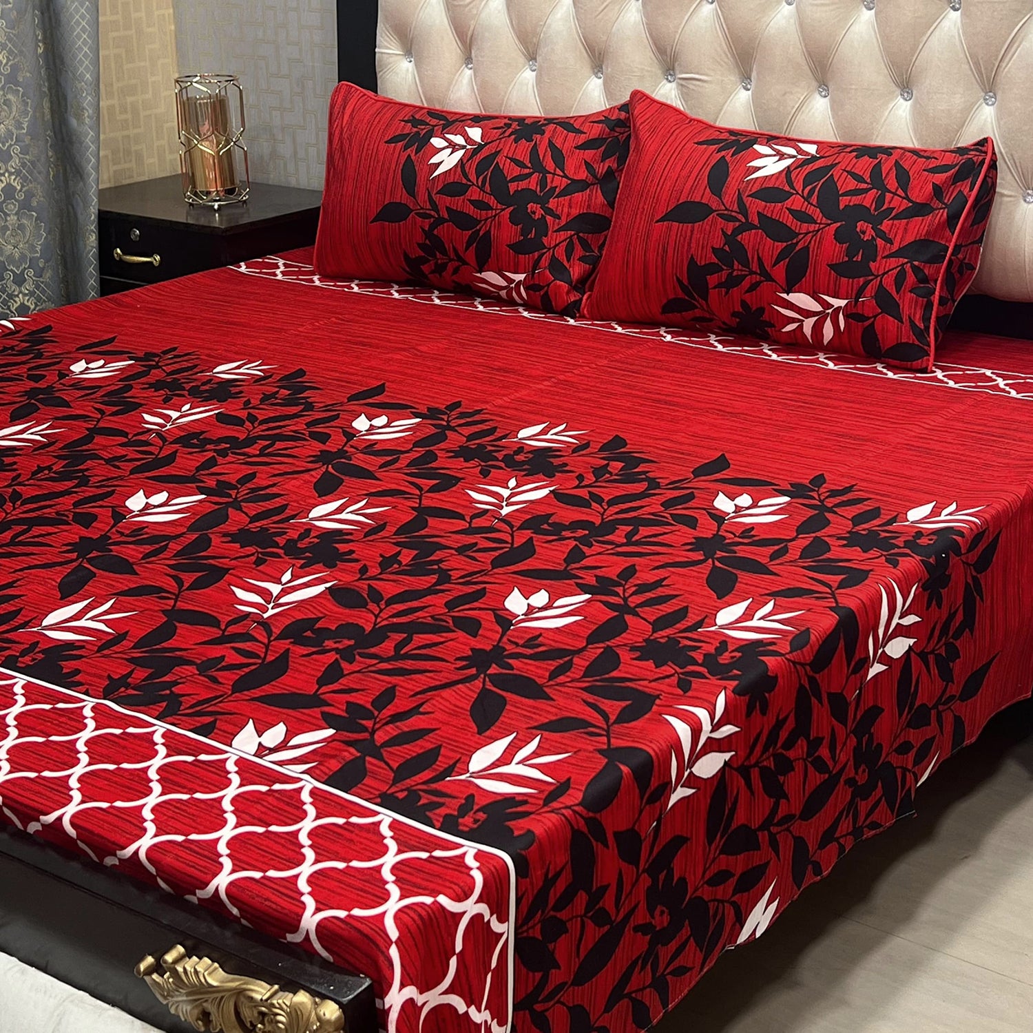 3-Piece Full Printed Cotton Bedsheet - King