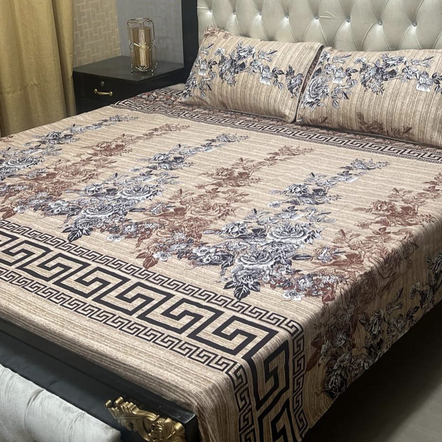 3-Piece Full Printed Cotton Bedsheet - King