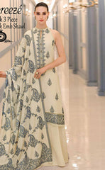 3-piece Unstitched Dhanak Embroidered Dress with Neck Patch for Women’s (Women's Winter Clothing)