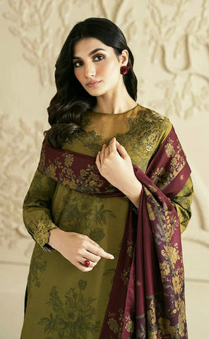 3-piece Unstitched Digital Printed Lawn Embroidered Patch Work Dress for Women’s