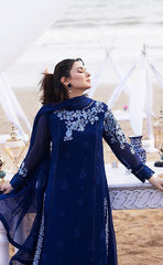 3-piece Unstitched Chiffon Embriodered Luxury Dress for Women's