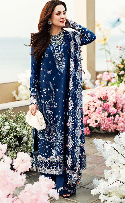 3-piece Unstitched Chikankari Embroidered Lawn Cotton Dress for Women’s