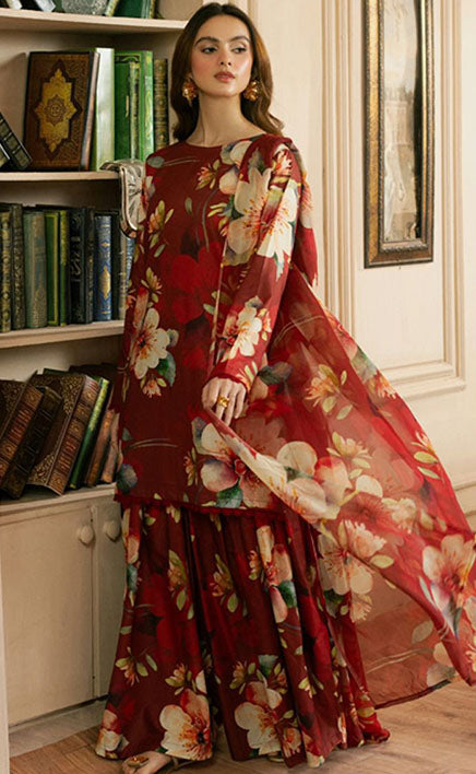 3-piece Unstitched Digital Printed Lawn Bana Dora Dress for Women’s