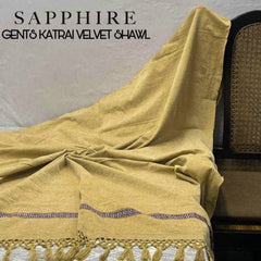 Luxury Velvet Shawl with Tussels Patti Border Work for Men's (Winter Collection)