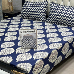 3-Piece Full Printed Cotton Mix Bedsheet - King