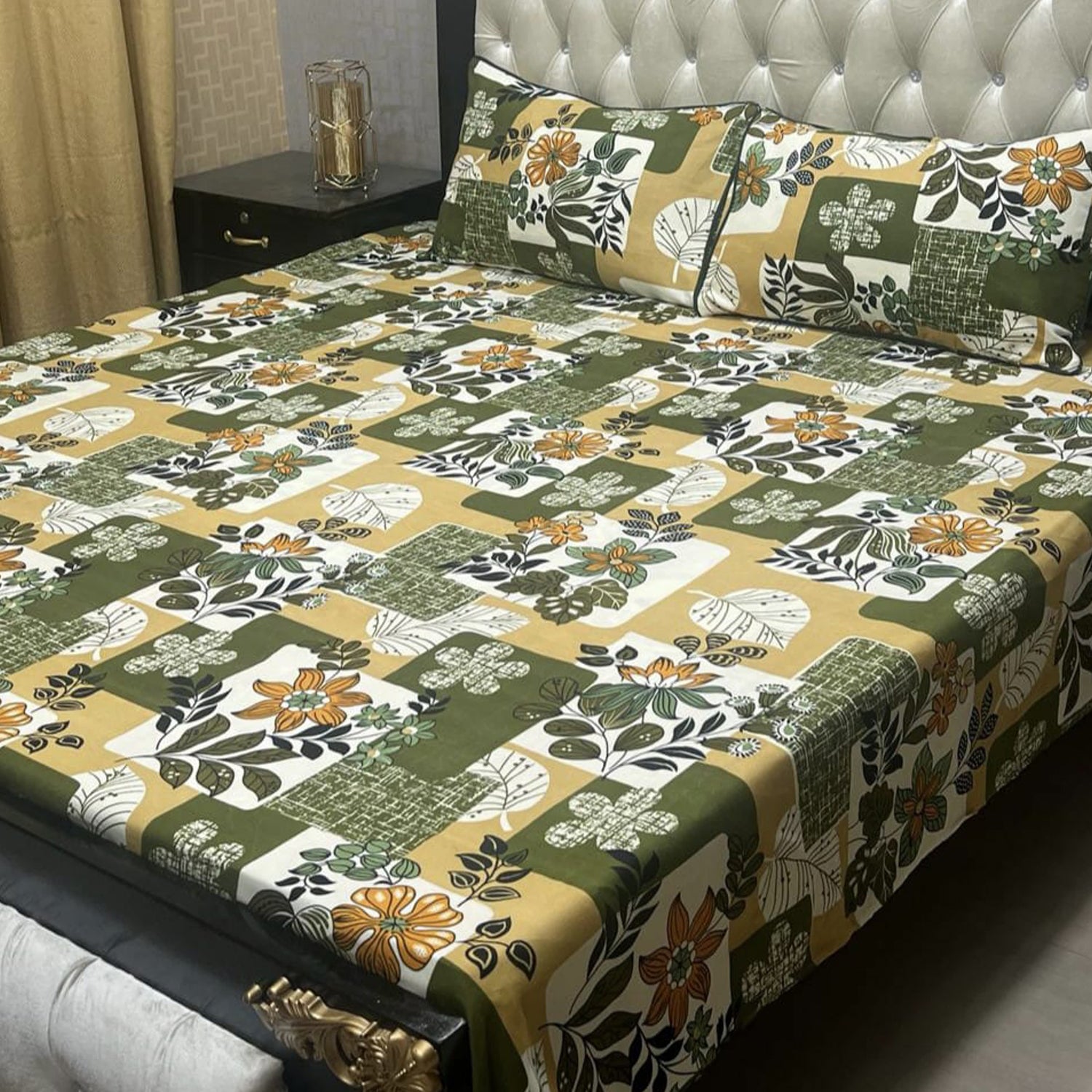 3-Piece Full Printed Cotton Bedsheet - King