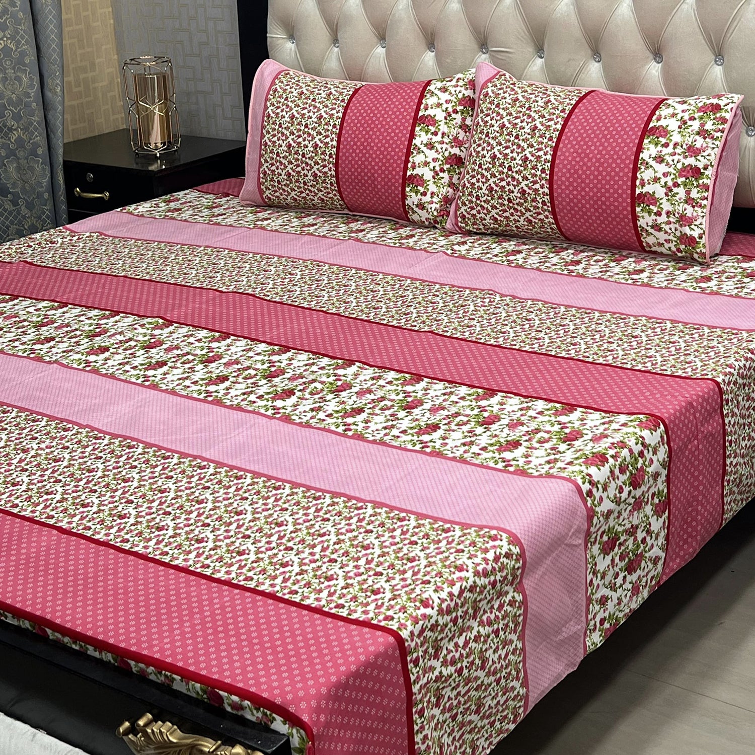 3-Piece Full Printed Cotton Bedsheet - King