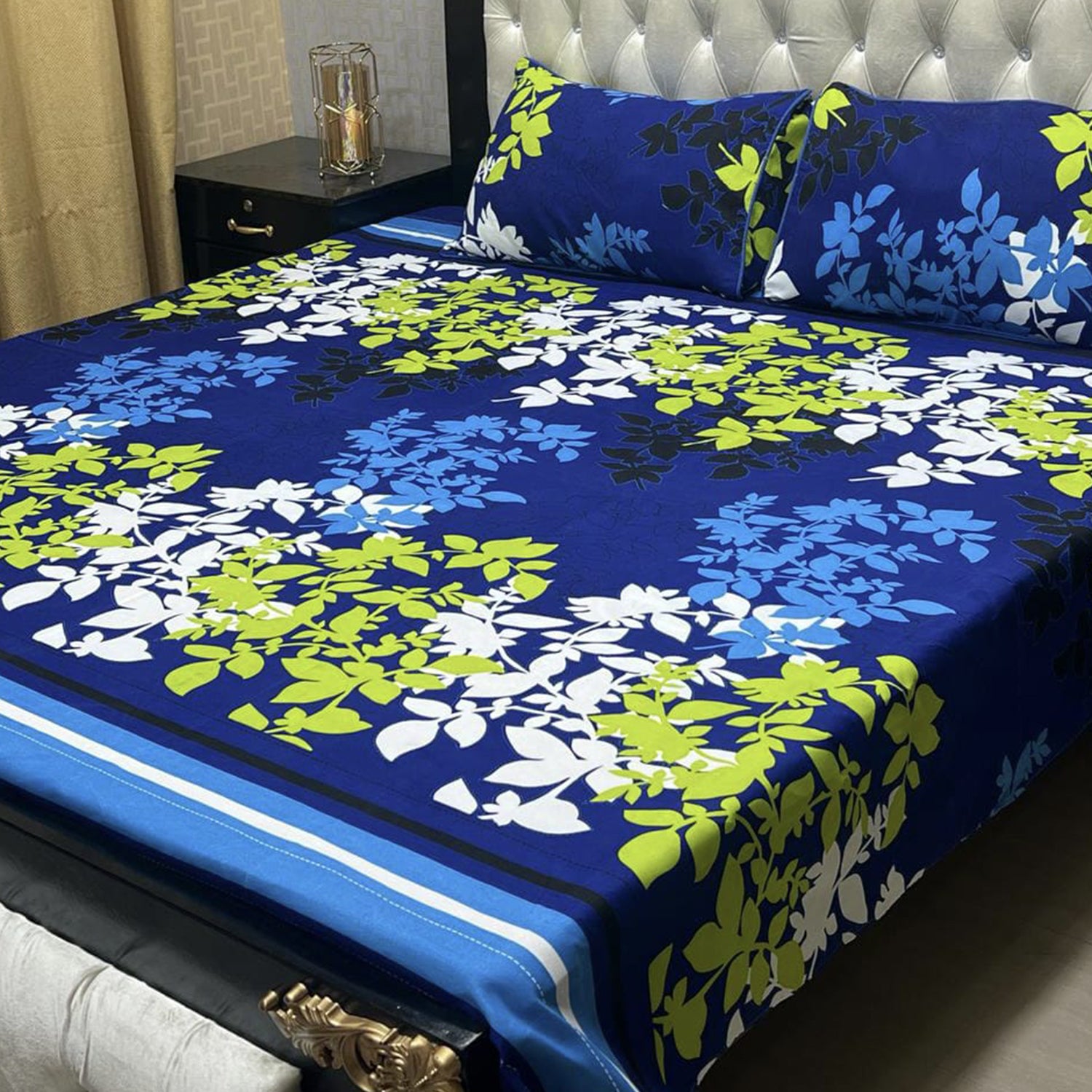 3-Piece Full Printed Cotton Bedsheet - King