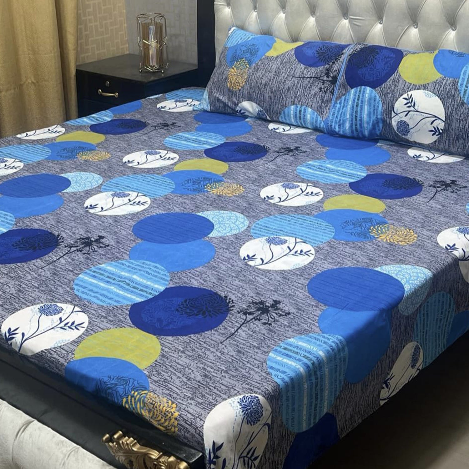 3-Piece Full Printed Cotton Bedsheet - King