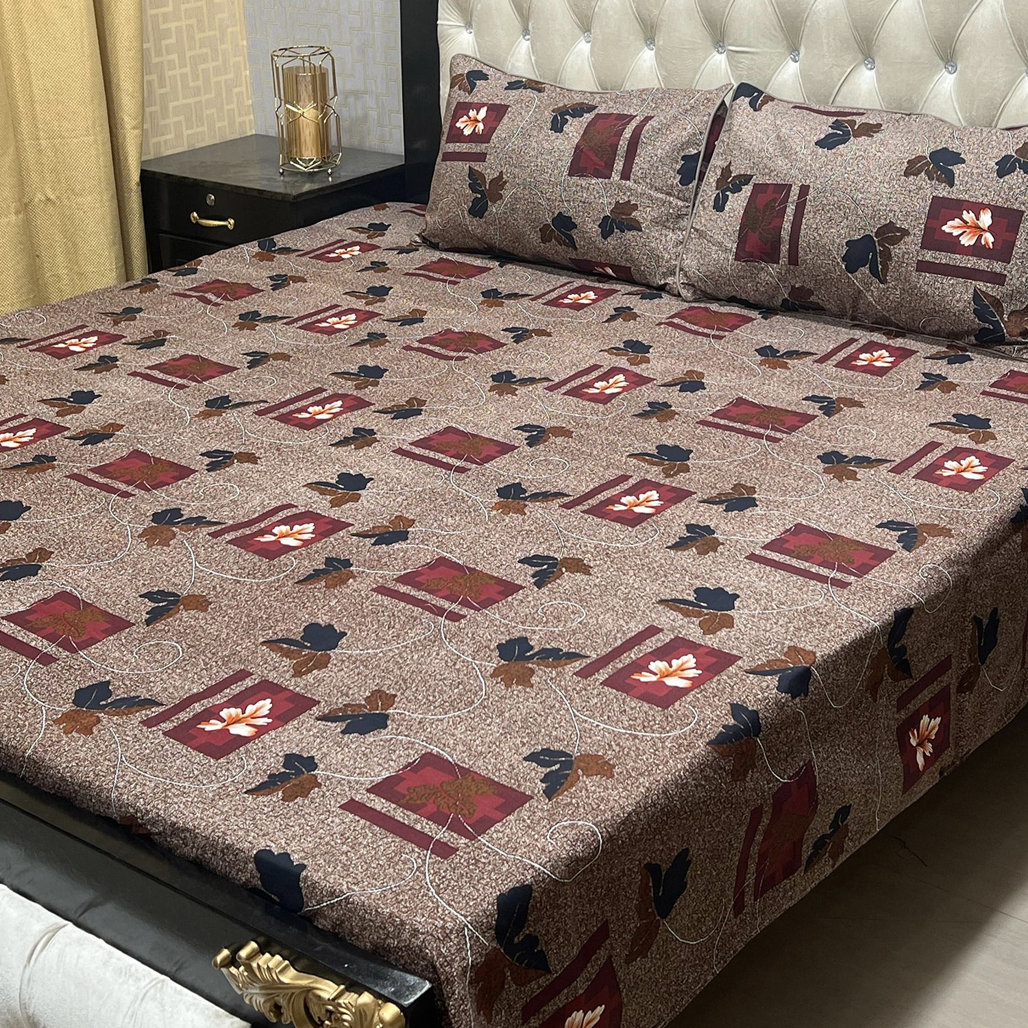 3-Piece Full Printed Cotton Bedsheet - King