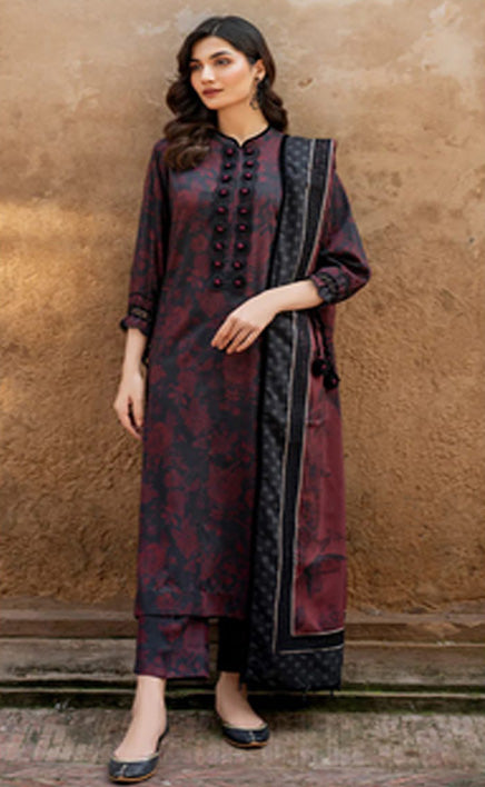 3-piece Unstitched Over All Printed Lawn Dress for Women’s