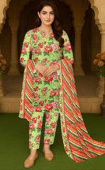 3-piece Unstitched Over All Printed Lawn Dress for Women’s