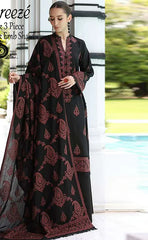 3-piece Unstitched Dhanak Embroidered Dress with Neck Patch for Women’s (Women's Winter Clothing)