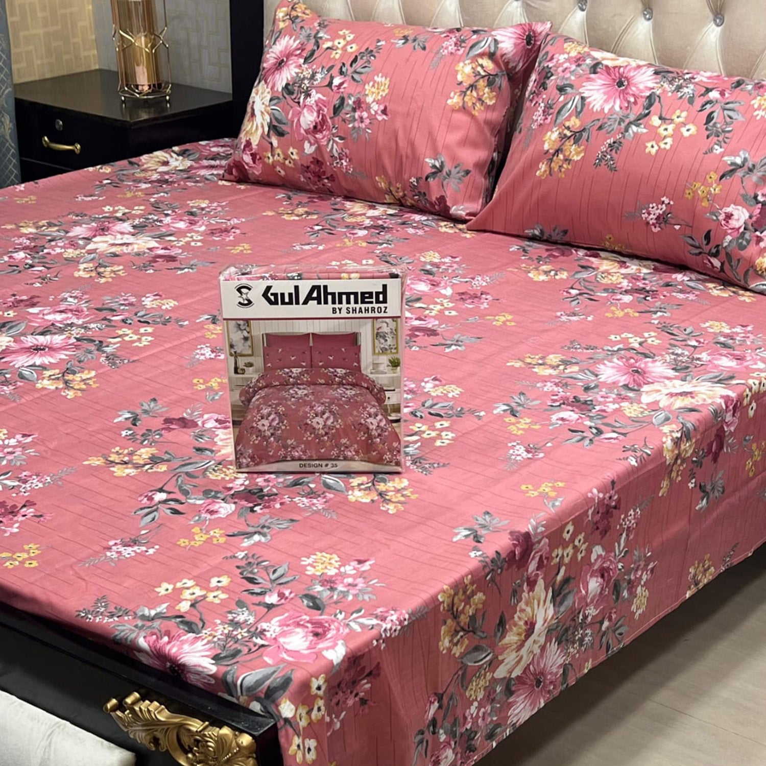 3-Piece Full Printed Cotton Mix Bedsheet - King