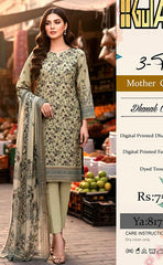 3-piece Unstitched Dhanak Embroidered Dress for Women’s (Dhanak Collection)