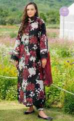 3-piece Unstitched Digital Printed Slub Khaddar with Heavy Patches Daman for Women’s (Women's Clothing)