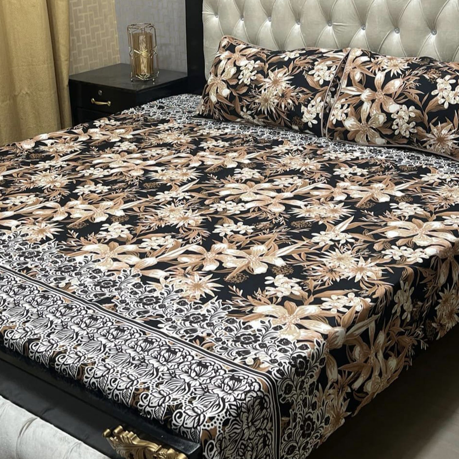 3-Piece Full Printed Cotton Bedsheet - King