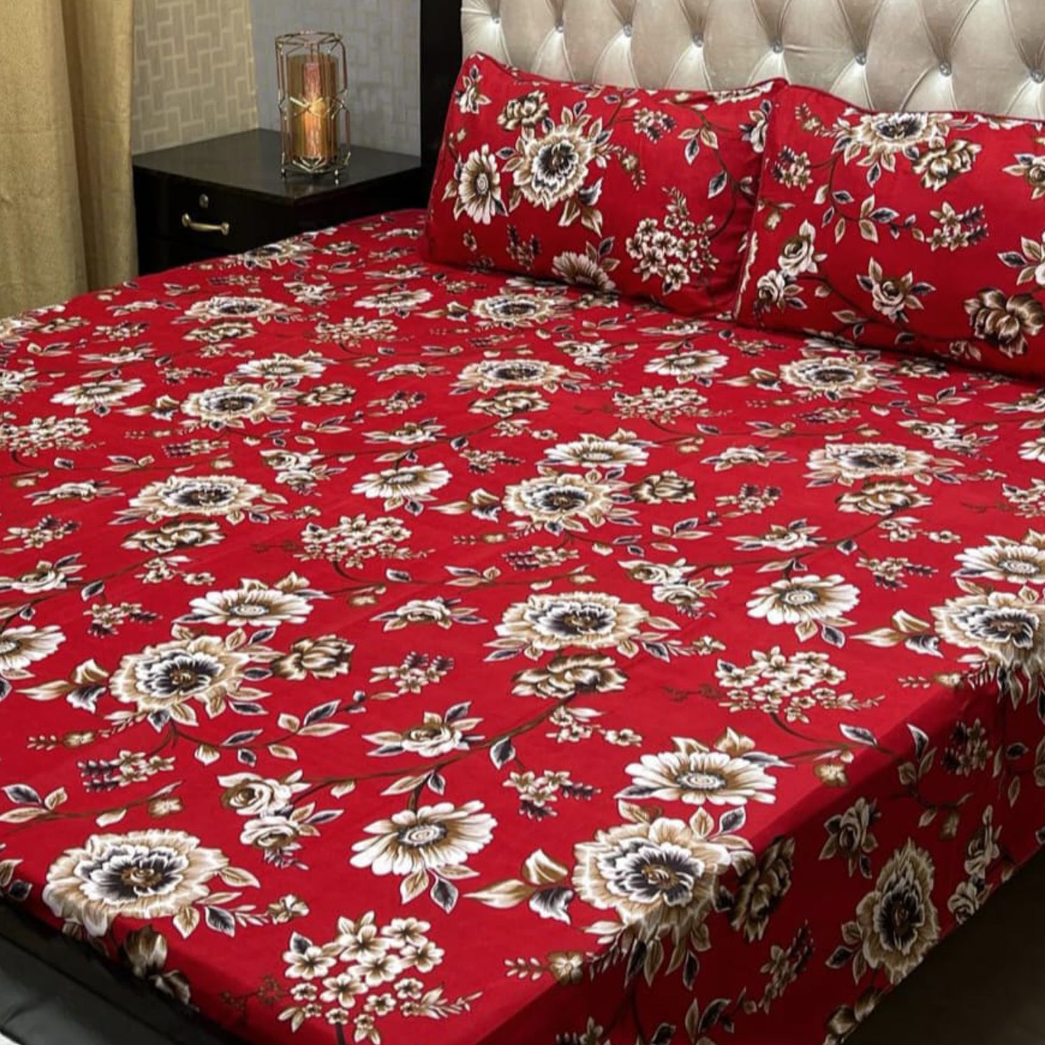 3-Piece Full Printed Cotton Bedsheet - King