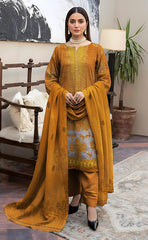 3-piece Unstitched Slub Viscose Embroidered Dress for Women’s (Women's Clothing)