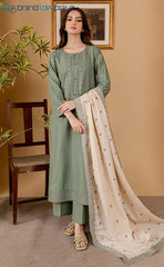 3-piece Unstitched Dhanak Fully Heavy Embroidered Dress for Women’s (Women's Clothing)