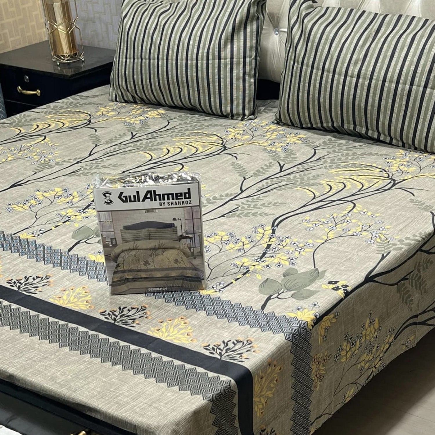 3-Piece Full Printed Cotton Mix Bedsheet - King
