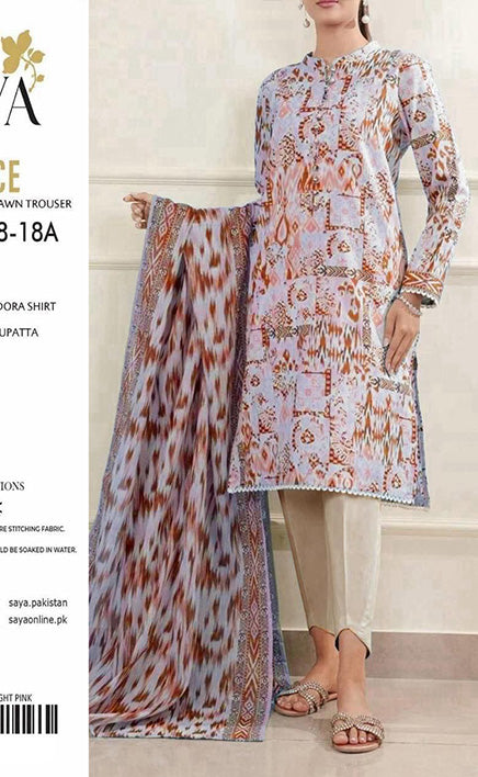 3-piece Unstitched Tana Dora Lawn Dress for Women’s