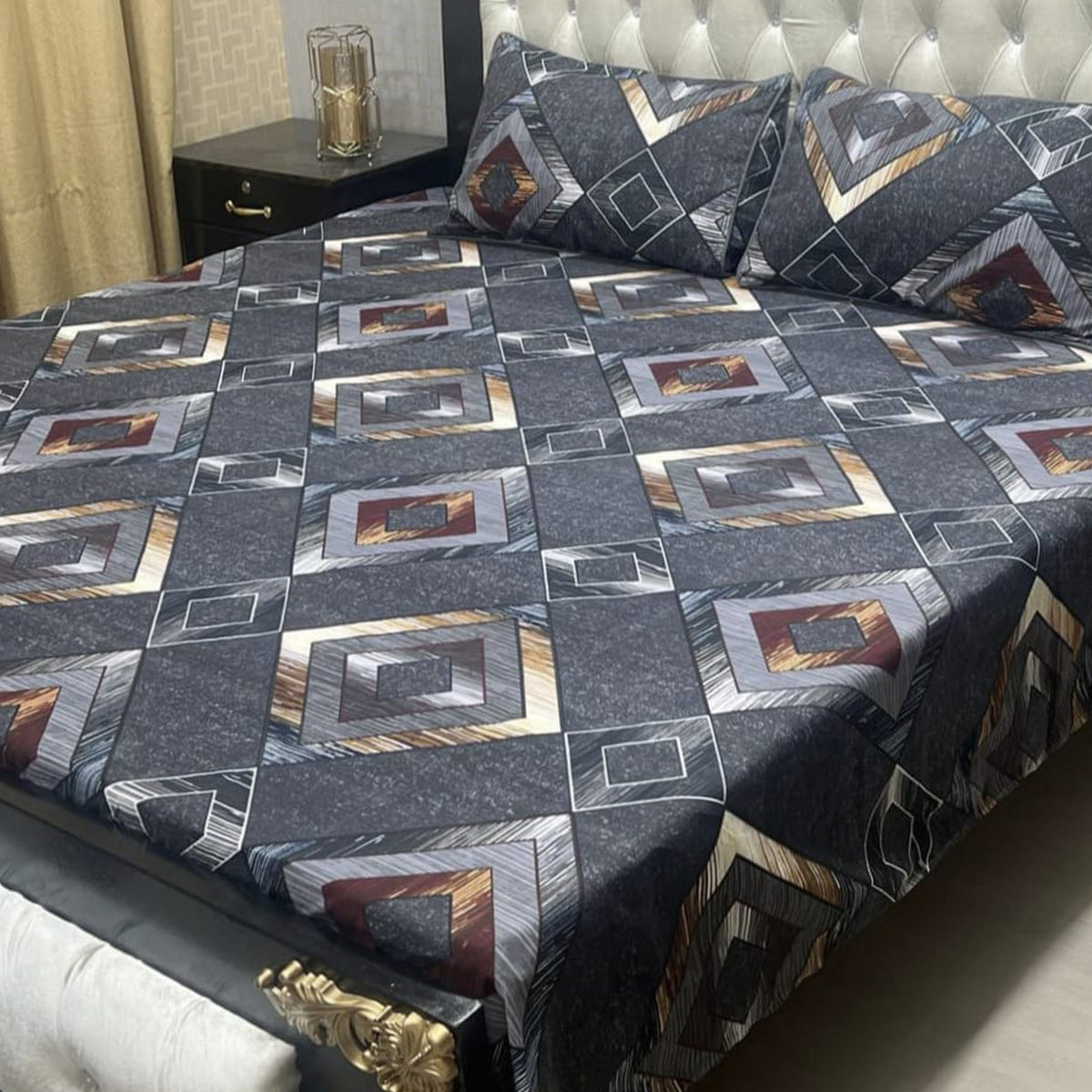 3-Piece Full Printed Cotton Bedsheet - King