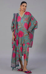 3-piece Unstitched Over All Printed Lawn Dress for Women’s