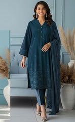 3-piece Unstitched Karandi with Heavy Sequence Cut Work Embroidered Dress for Women’s