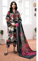 3-piece Unstitched Digital Printed Slub Khaddar with Heavy Patches Daman for Women’s (Women's Clothing)