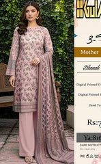 3-piece Unstitched Dhanak Embroidered Dress for Women’s (Dhanak Collection)