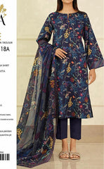 3-piece Unstitched Tana Dora Lawn Dress for Women’s