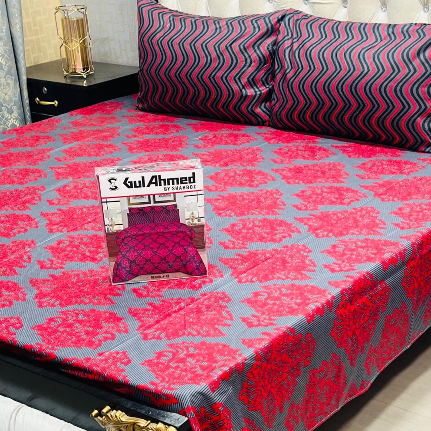 3-Piece Full Printed Cotton Mix Bedsheet - King