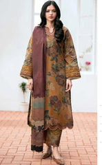 3-piece Unstitched Digital Printed Slub Khaddar with Heavy Patches Daman for Women’s (Women's Clothing)