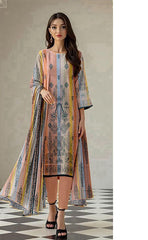 3-piece Unstitched Premium Digital Printed Lawn Dress for Women’s