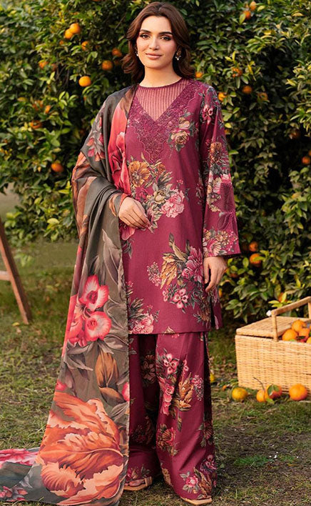 3-piece Unstitched Digital Printed Lawn Bana Dora Dress for Women’s
