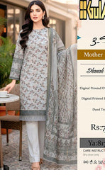 3-piece Unstitched Dhanak Embroidered Dress for Women’s (Dhanak Collection)