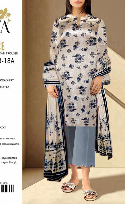 3-piece Unstitched Tana Dora Lawn Dress for Women’s