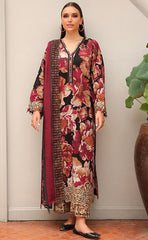 3-piece Unstitched Digital Printed Slub Khaddar with Heavy Patches Daman for Women’s (Women's Clothing)