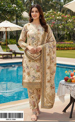 3-piece Unstitched Digital Printed Karandi Dress for Women’s (Karandi Winter Collection 2025)