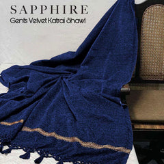 Luxury Velvet Shawl with Tussels Patti Border Work for Men's (Winter Collection)