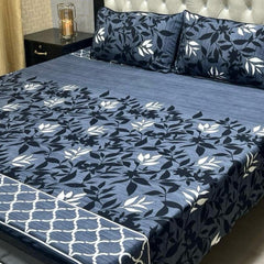 3-Piece Full Printed Cotton Bedsheet - King