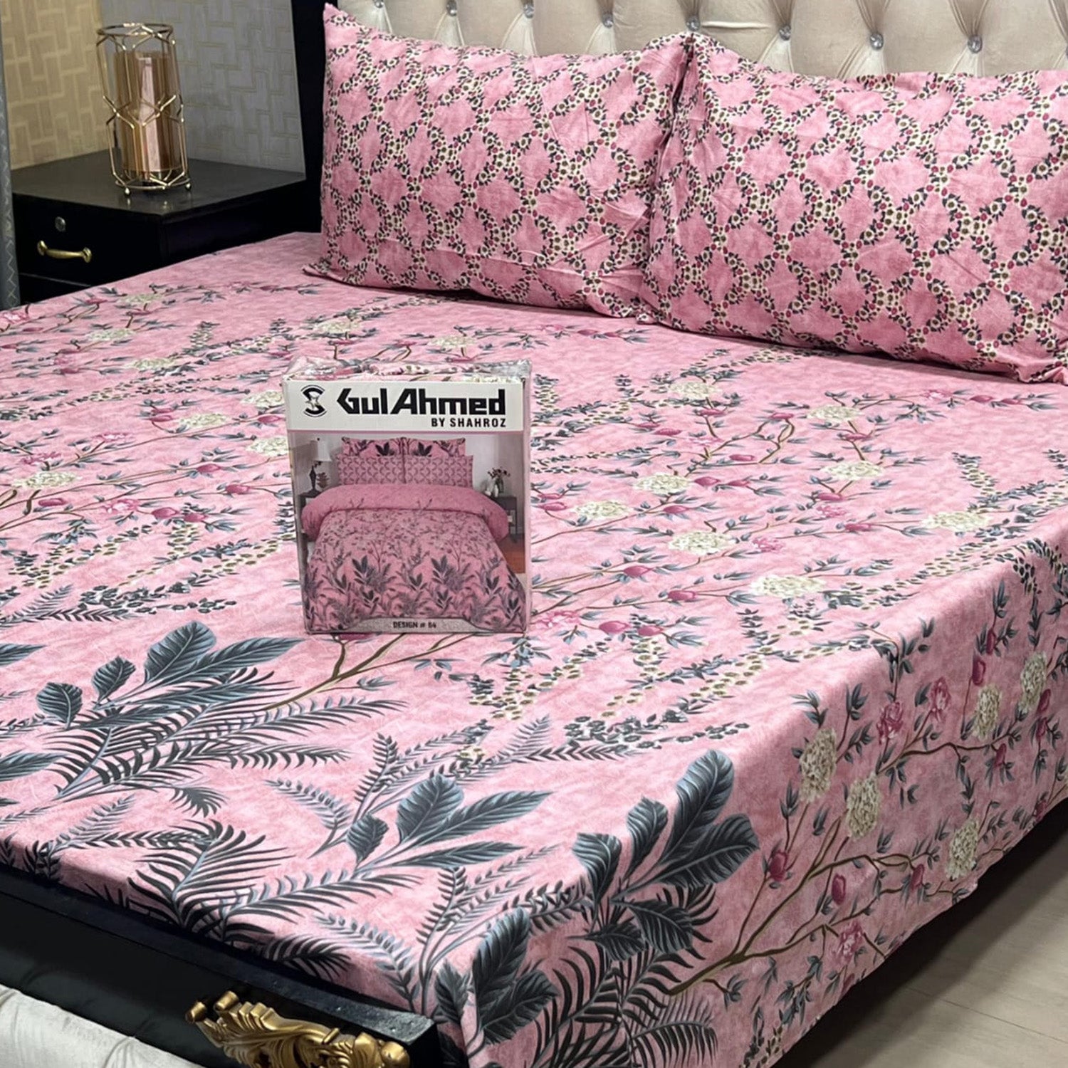 3-Piece Full Printed Cotton Mix Bedsheet - King