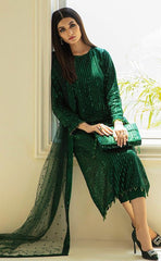 3-piece Unstitched Chiffon Embroidered & Sequence Wedding Dress for Women’s