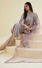 3-piece Unstitched Chiffon Embroidered & Sequence Wedding Dress for Women’s