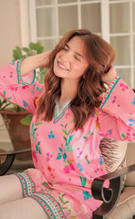 2-piece Unstitched Printed Cord Party Wear Dress for Women’s