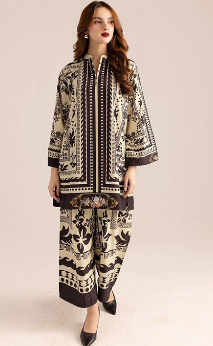2-piece Unstitched Printed Cord Party Wear Dress for Women’s